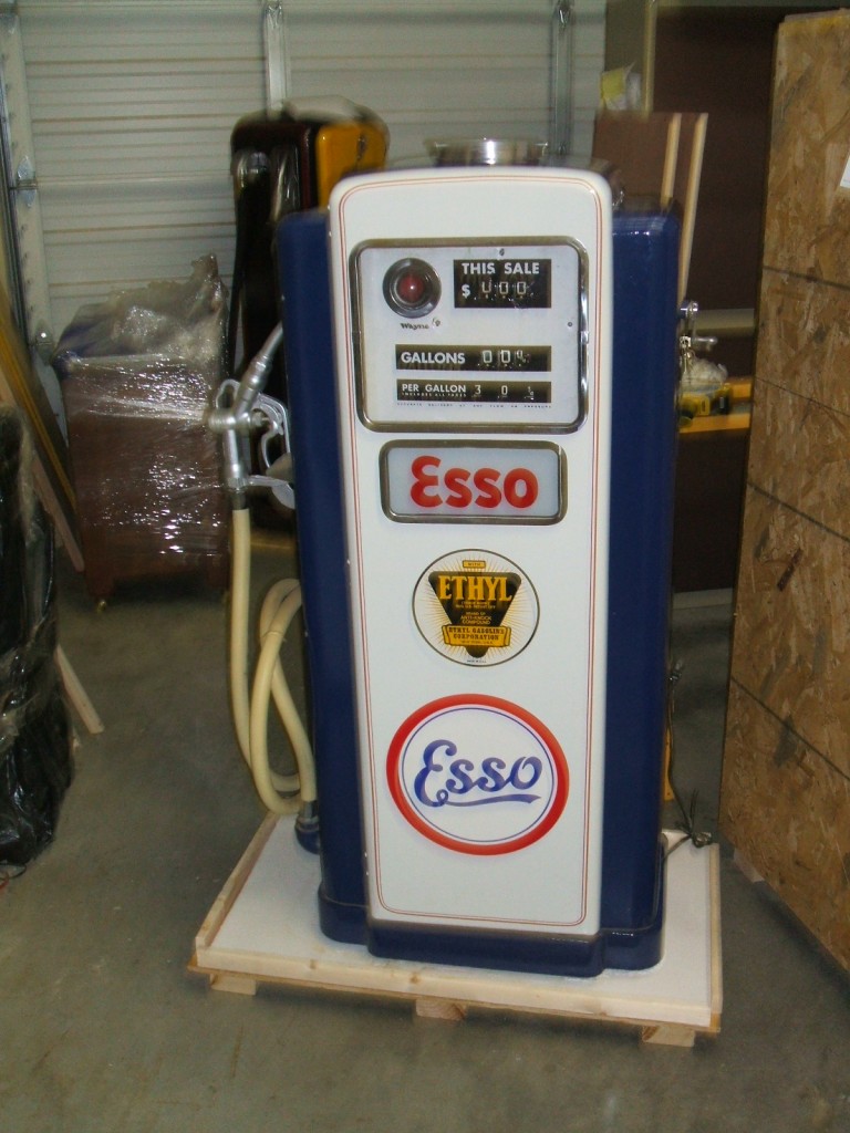 Esso Gas Pump Collectible getting ready for crating.